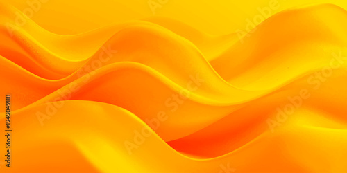 Abstract yellow and orange background featuring golden silk waves with a soft liquid texture and elegant satin pattern design for a vector wallpaper backdrop