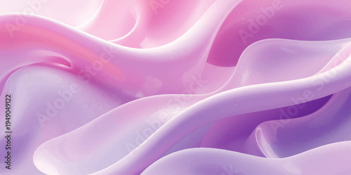 Luxurious purple and pink silk fabric with soft waves and smooth curves creates an elegant shiny satin texture backdrop for fashion design and decorative drapery