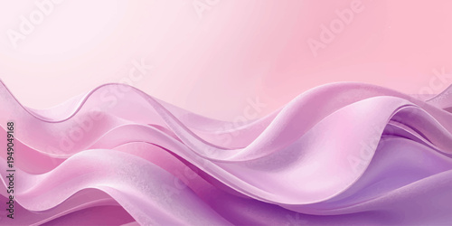 An elegant pink and purple abstract background features soft silk waves and a flowing satin texture creating a luxury light pattern for a smooth cloth backdrop illustration