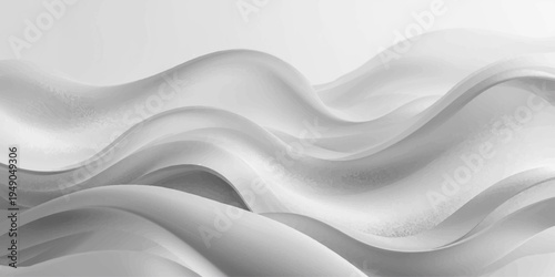 Smooth white silk and satin fabric background featuring soft luxury waves and a flowing cream textile design with elegant light curves for a wavy vector wallpaper backdrop