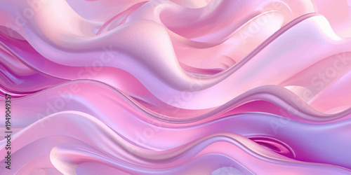 A luxury pink satin backdrop features flowing silk waves and a soft purple swirl design to create an elegant abstract textile pattern for a light wallpaper illustration