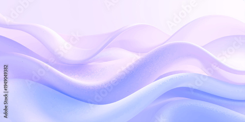 Abstract blue wave background with soft flowing silk texture and smooth purple curves in a light satin fabric design for an elegant textile illustration backdrop