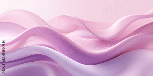 Abstract pink and purple silk fabric background featuring smooth flowing waves of shiny luxury satin textile with a soft violet light pattern for a silky wallpaper design