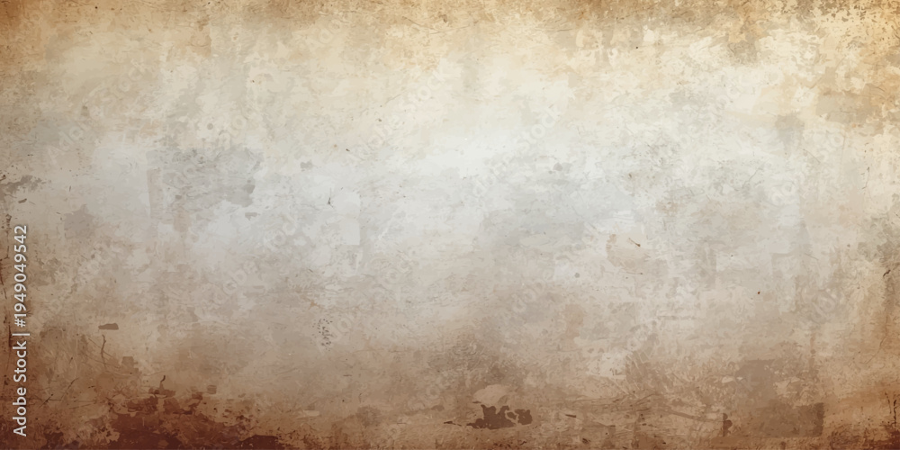 Obraz premium A vintage aged parchment with a stained brown grunge texture and an ancient worn pattern creates a blank retro backdrop for antique art design