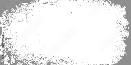 An abstract black ink splash and water drop design forms a dirty grunge frame texture over a dark vintage paint pattern vector background