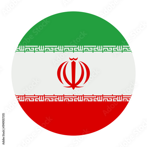 Round icon of the flag of Iran. Click the Iran button