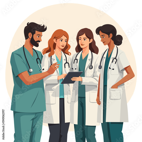 A close-up illustration of a medical professional’s scrubs, conveying themes of healthcare and trust. Ideal for websites, marketing materials, or arti