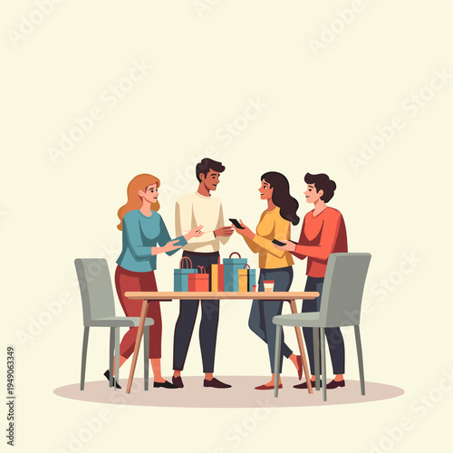 A minimalist illustration showing only feet under a desk, evoking feelings of privacy and quiet focus. Ideal for concepts relating to work-life balanc