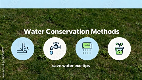 Simple and modern water conservation concept showing eco-friendly habits and sustainability practices for environmental awareness campaigns.