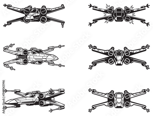 X WING FIGHTER SILHOUETTE