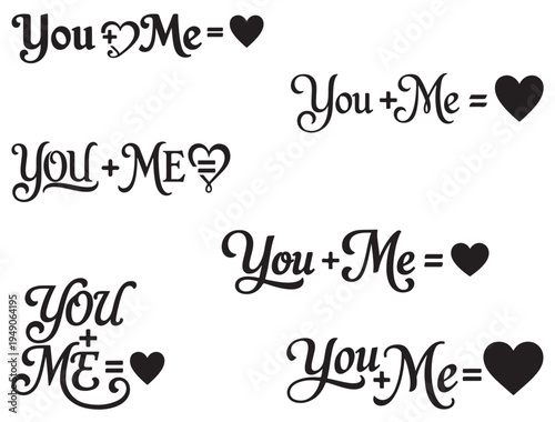 YOU PLUS ME TYPOGRAPHY SILHOUETTE