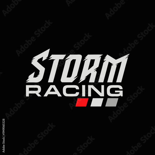 Modern "Storm Racing" Logo on Black