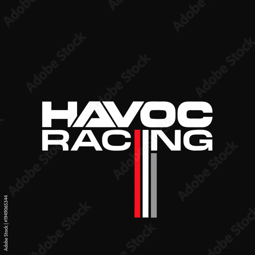 Modern motorsport logo on black background