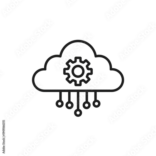 Cloud AI automation icon, isolated on transparent background
