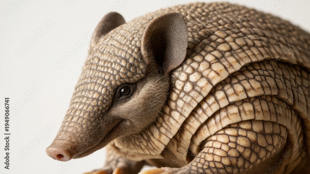 Obraz premium Close-up Portrait of an Armadillo's Bony Shell