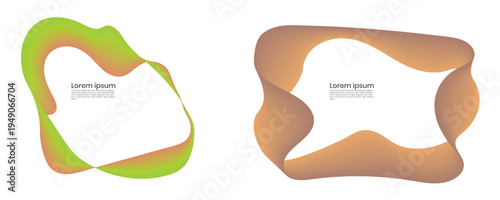 Vibrant gradient wave shapes with text placeholders