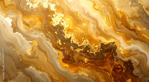 高級感のあるゴールドマーブル抽象背景 金色の流体アートテクスチャ