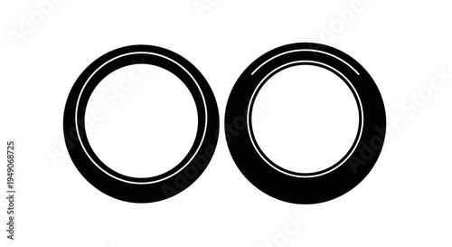 Two Black Rings Symbolizing Infinity or Connection