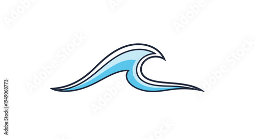 Stylized Blue Ocean Wave Icon
