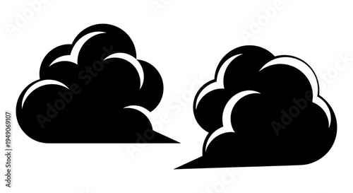 Dark Black Clouds Silhouette, Stormy Weather Concept
