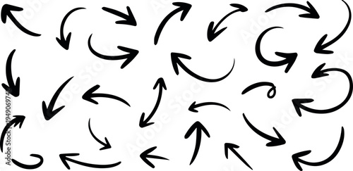 Map wayfinding markers made from brushstroke arrows