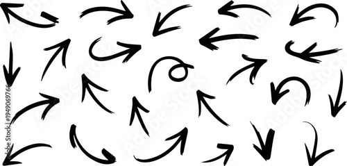 Social media callout arrows with brushstroke look