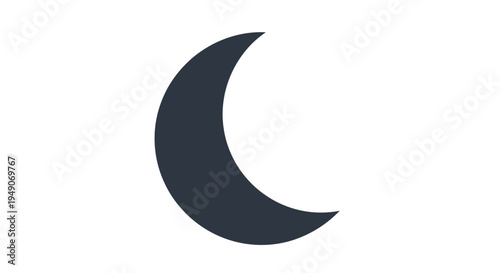 Simple dark crescent moon icon representing night or sleep