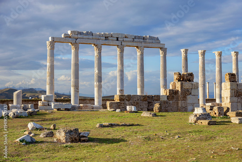 Ancient ruins of Laodicea in Turkey at sunset