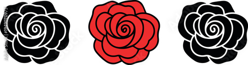 Rose logo template pack three variations