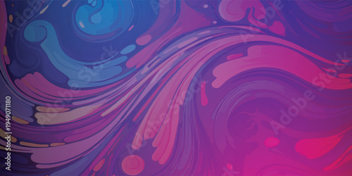 Vibrant Abstract Swirls and Waves in Purple and Pink Hues.