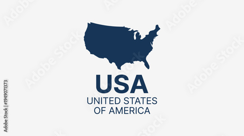 The USA map with United States of America text underneath