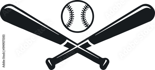 Crossed bats with baseball emblem