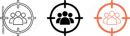 Candidate targeting crosshair with three profile icons