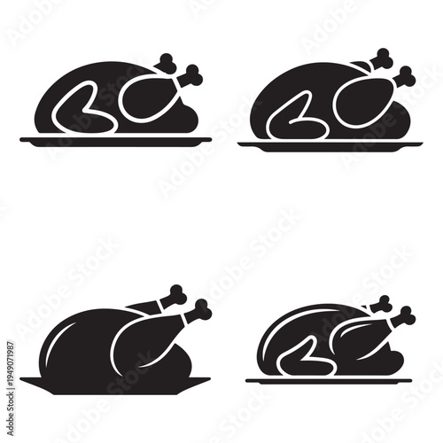 Glossy black silhouette of a roasted turkey presented on a platter a festive centerpiece silhouette