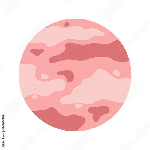Various colorful flat space planets and astronomical objects flat illustration