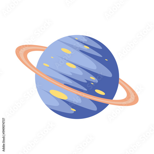 Various colorful flat space planets and astronomical objects flat illustration
