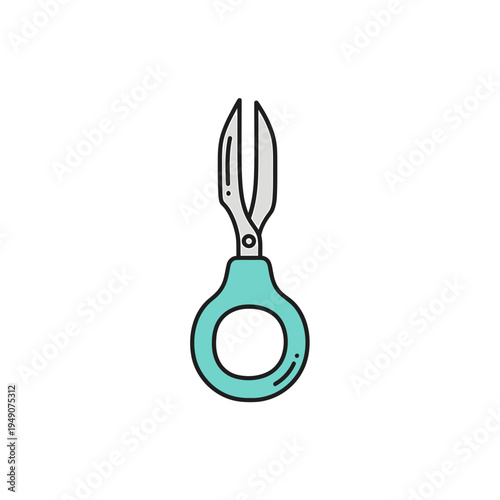 Minimalist Eyebrow Scissors Icon on White Background vector illustration
