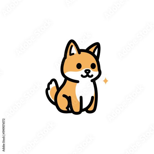 Cute Shiba Inu Dog Cartoon Character vector illustration