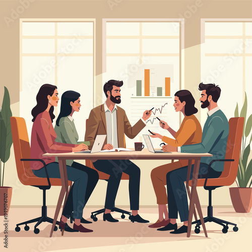 A minimalist illustration depicting a portion of an office setup. Ideal for blog posts, articles, or website visuals about modern work environments or