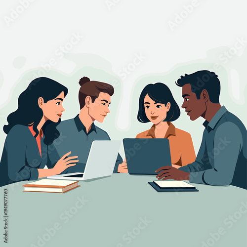 A minimalist illustration depicting someone studying with books, creating a sense of focus and learning. Ideal for educational content, blogs, or repr