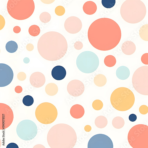 Delicate, soft circles in a variety of peachy-rose hues.