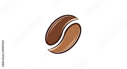 Brown coffee bean icon logo for cafe or product