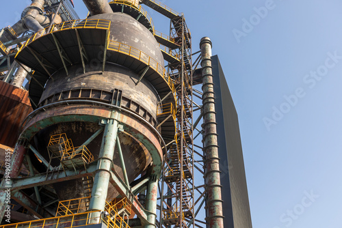 Industrial metallurgy structure reaching skyward