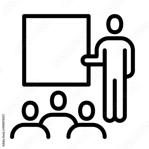 training icon line vector logo,  business people,