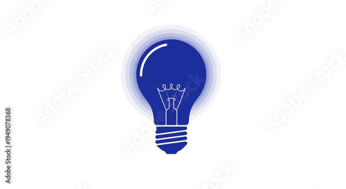 Blue glowing light bulb representing idea and innovation concept
