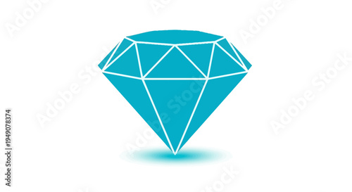Blue diamond icon with simple lines and subtle shadow