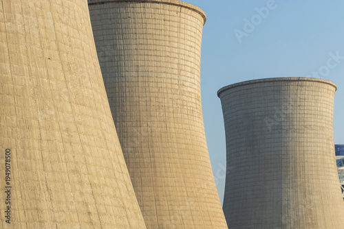 Cooling towers of an industrial power plant
