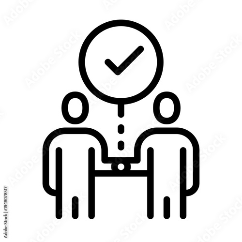 partnership icon line vector logo,  business people,