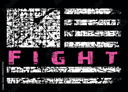 Fight Cancer Survivor American Flag, Cancer Awareness Usa Flag.