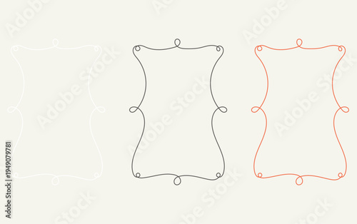 Retro vintage bows and ribbons frame drawings for greeting cards, Hand drawn borders for social media decoration template, Borders for wedding invitations, birthday card, lunch menus.